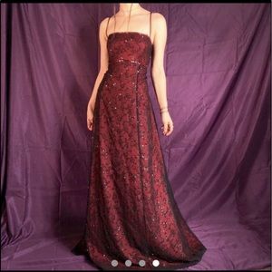 Blondie Nites beaded long formal gown